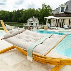 Large Sunbrella Tufted Hammock With Detachable Pillow - Cast Ash