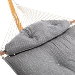 Large Sunbrella Tufted Hammock With Detachable Pillow - Create Smoke -Boutique Hammock Shop tcsm pillowdetail studio xx