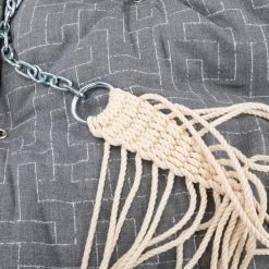 Large Sunbrella Tufted Hammock With Detachable Pillow - Create Smoke -Boutique Hammock Shop tcsm ringknot studio xx